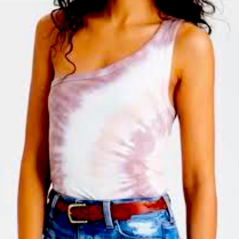American Eagle Women's One-Shoulder Tie-Dye Tank Top - Pink